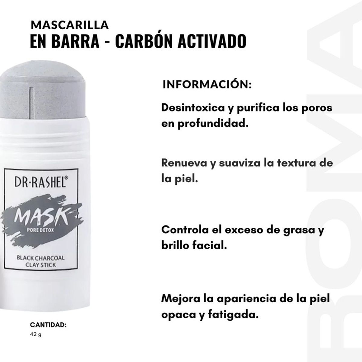 GENERICO - PACK 2 MASCARILLA EN BARRA CARÓN ACTIVADO 42G DR RASHEL