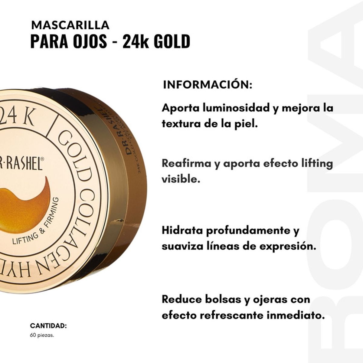 GENERICO - MASCARILLA PARA OJOS 24K GOLD 60 PZS DR RASHEL