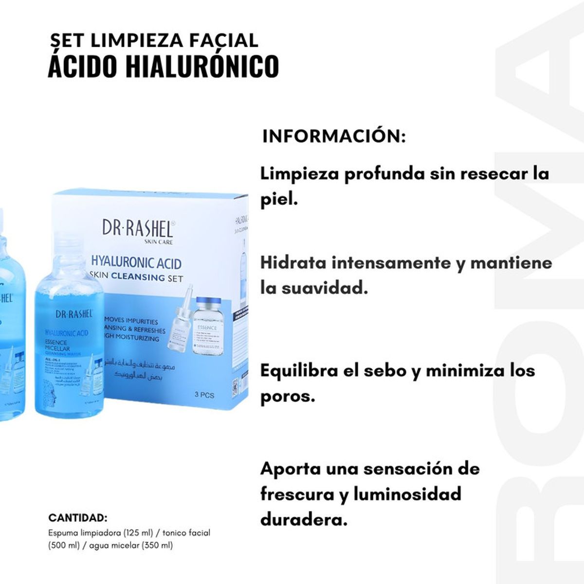 GENERICO - SET LIMPIEZA FACIAL ÁCIDO HIALURÓNICO DR RASHEL
