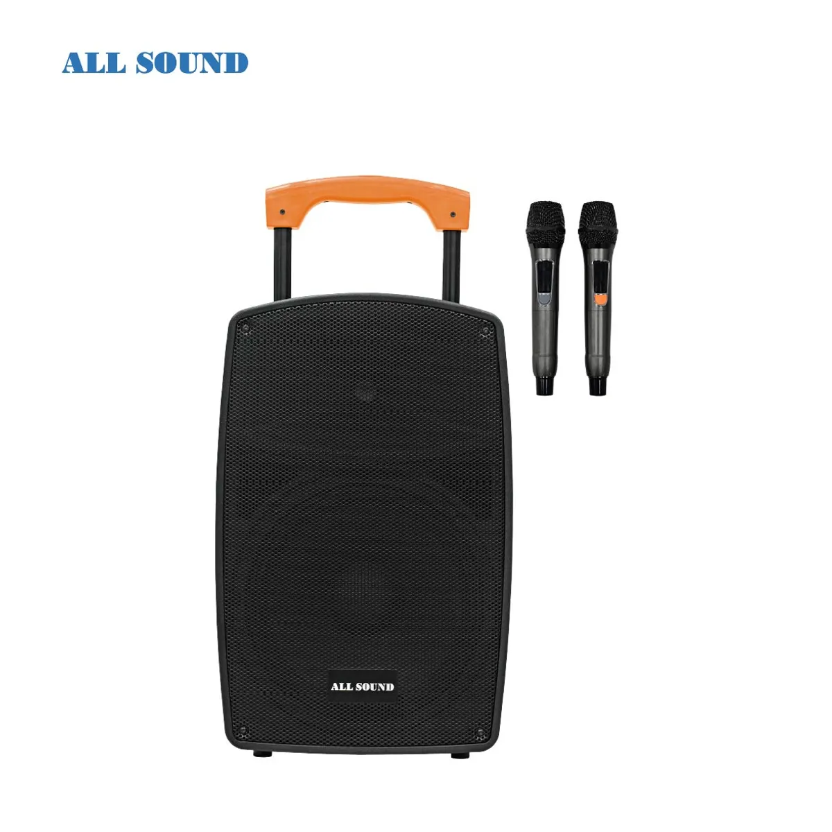 ALL SOUND - PARLANTE  DE12 Pulg. CON OTG , BATERIA RECARGABLE Y 2 MICROFONOS UHF