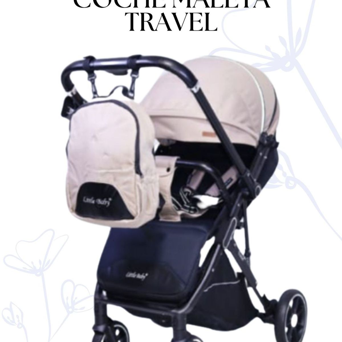 Baby - Coche + Mochila travel - CREMA