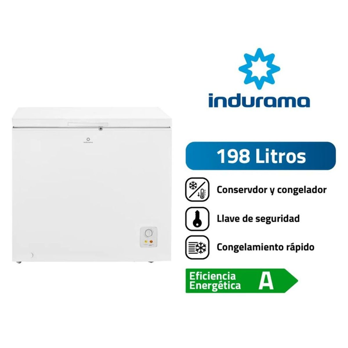 INDURAMA - CONGELADORA INDURAMA 198LT CI-220BL