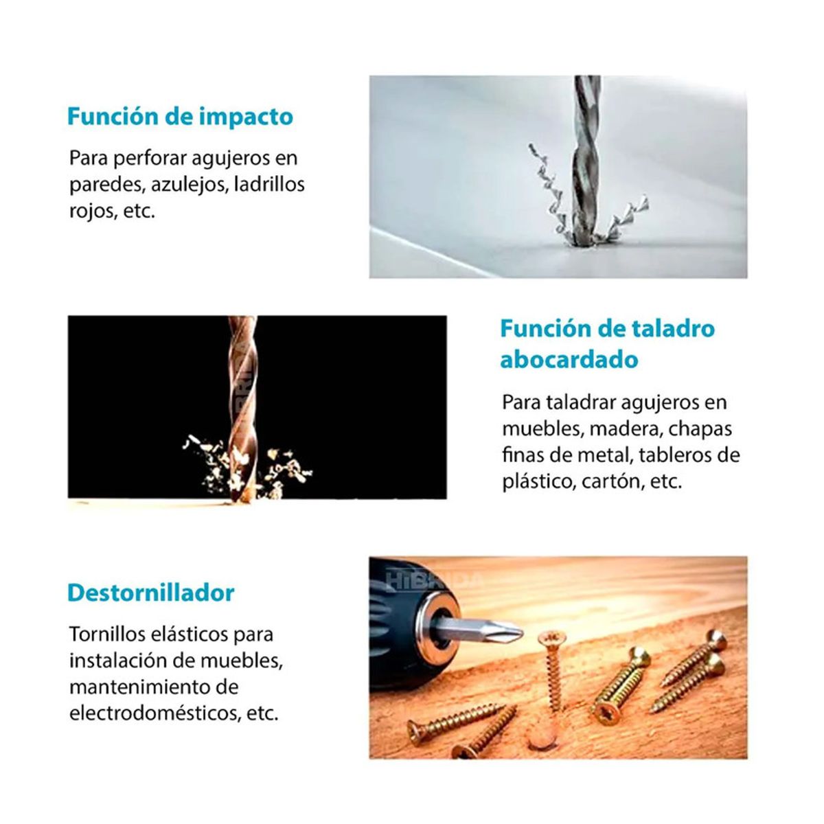 GENERICO - 2 TALADROS CON DOBLE BATERIA CADA UNO DE 48V + KIT DE HERRAMIENTAS