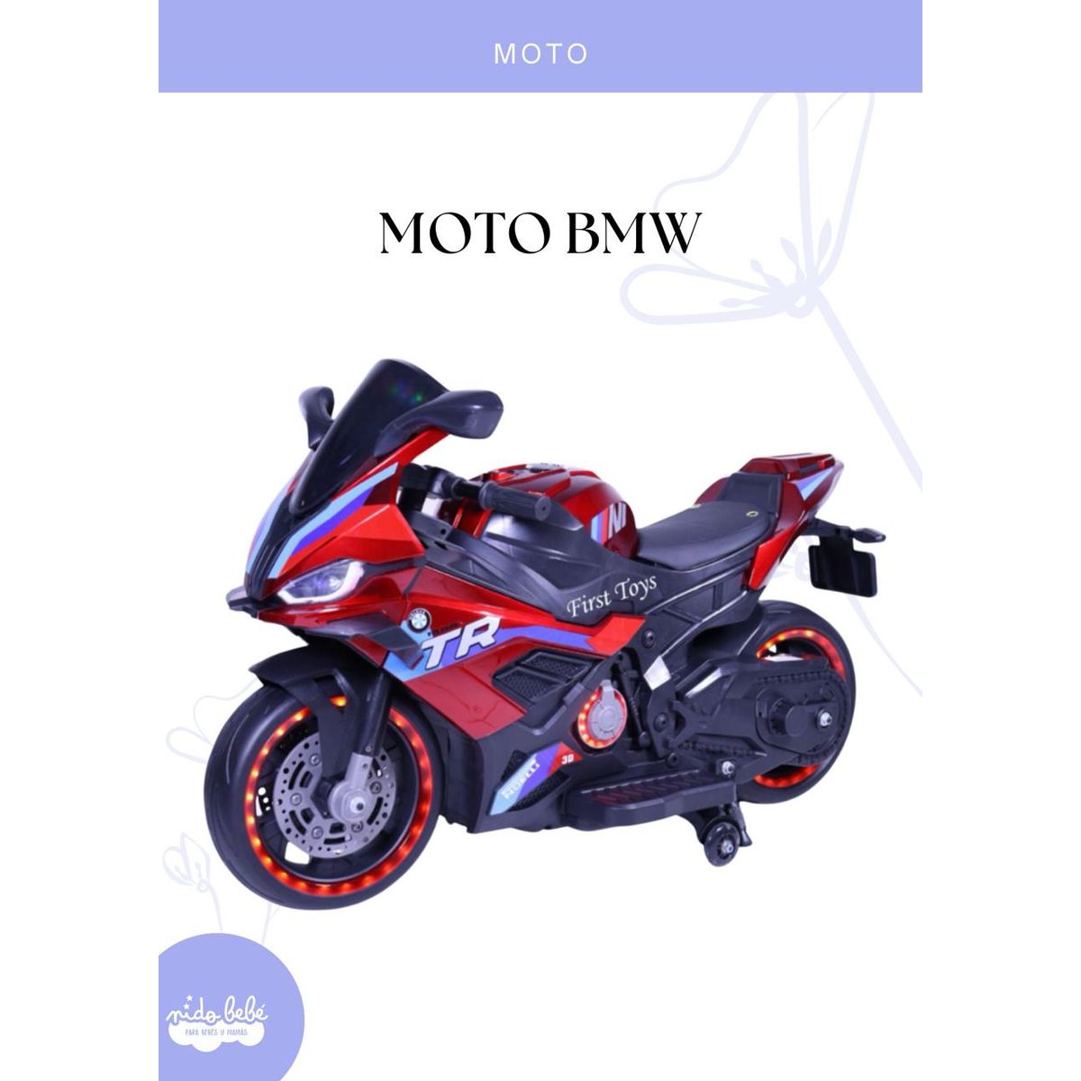 BABY - Moto para niño «BMW» Rojo con Luz