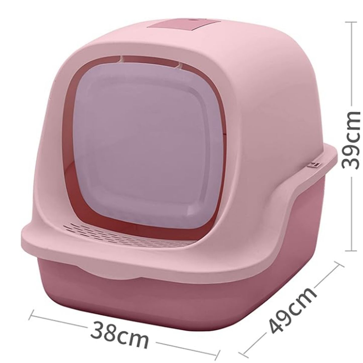 GENERICO - ARENERO CERRADO PARA GATOS CON FILTRO DE CARBÓN ACTIVADO - ROSADO