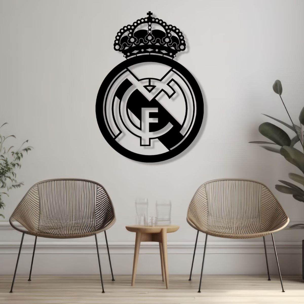 GENERICO - CUADRO REAL MADRID MDF NEGRO