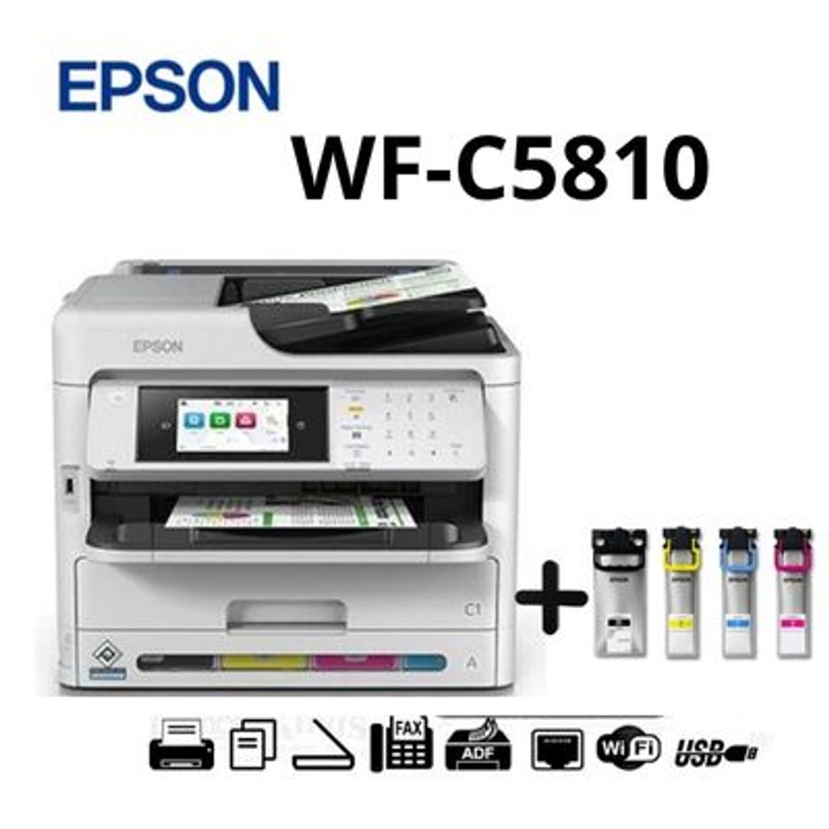 EPSON - IMPRESORA EPSON WORFORCE PRO WF- C5810 Multifuncional A4 DUPLEX ADF WIFI LAN USB VELOZ