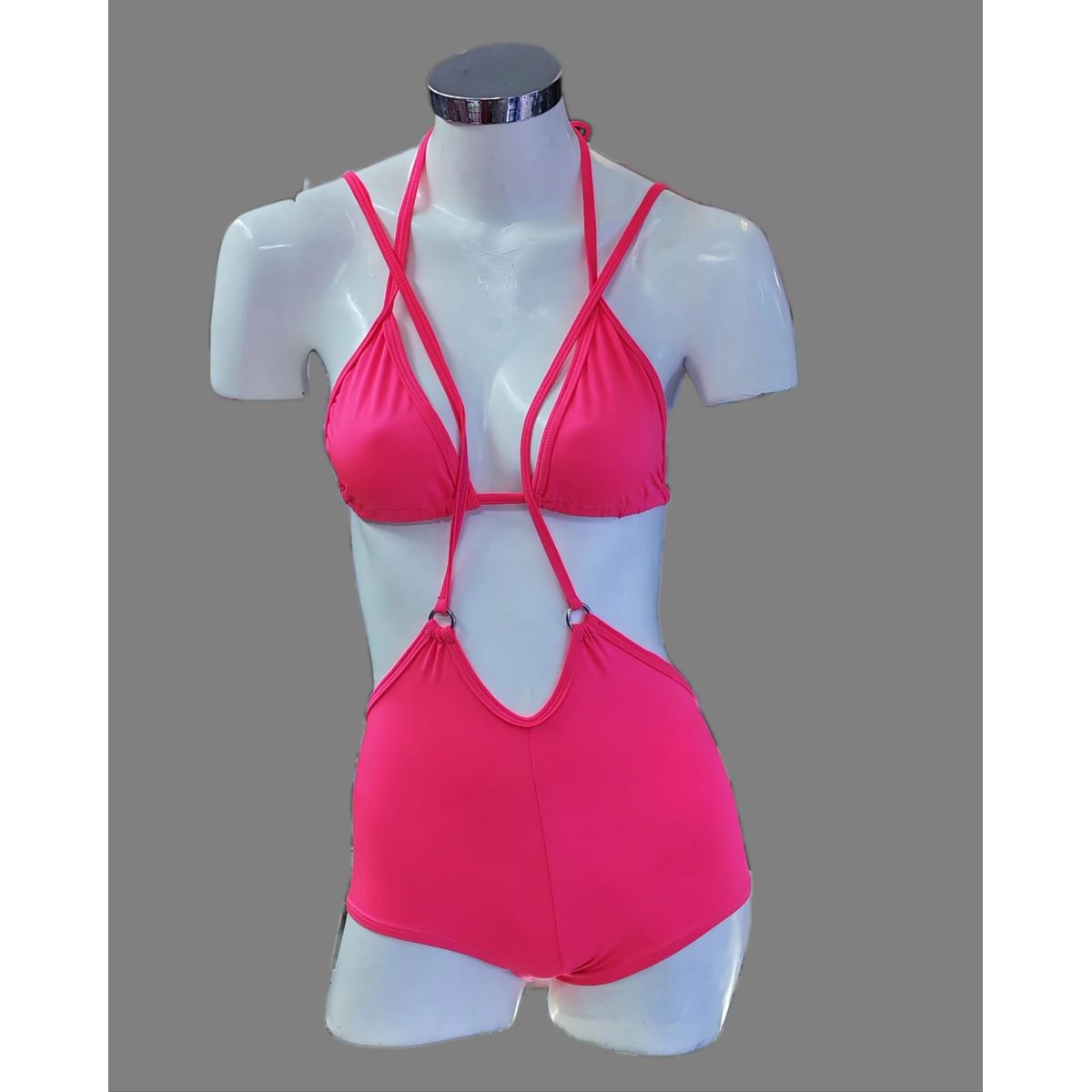 GENERICO - Conjunto para Baile 2Pzas Bra  y Short con tirasTalla SM Color Fucsia en Microfibra DEALCOBA