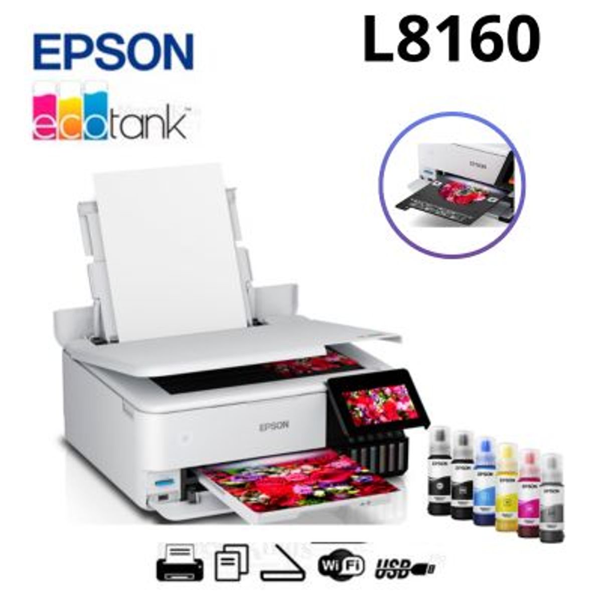EPSON - IMPRESORA   FOTOGRAFICA  ECOTANK  L8160 MULTIFUNCIONAL  -WIFI-RED