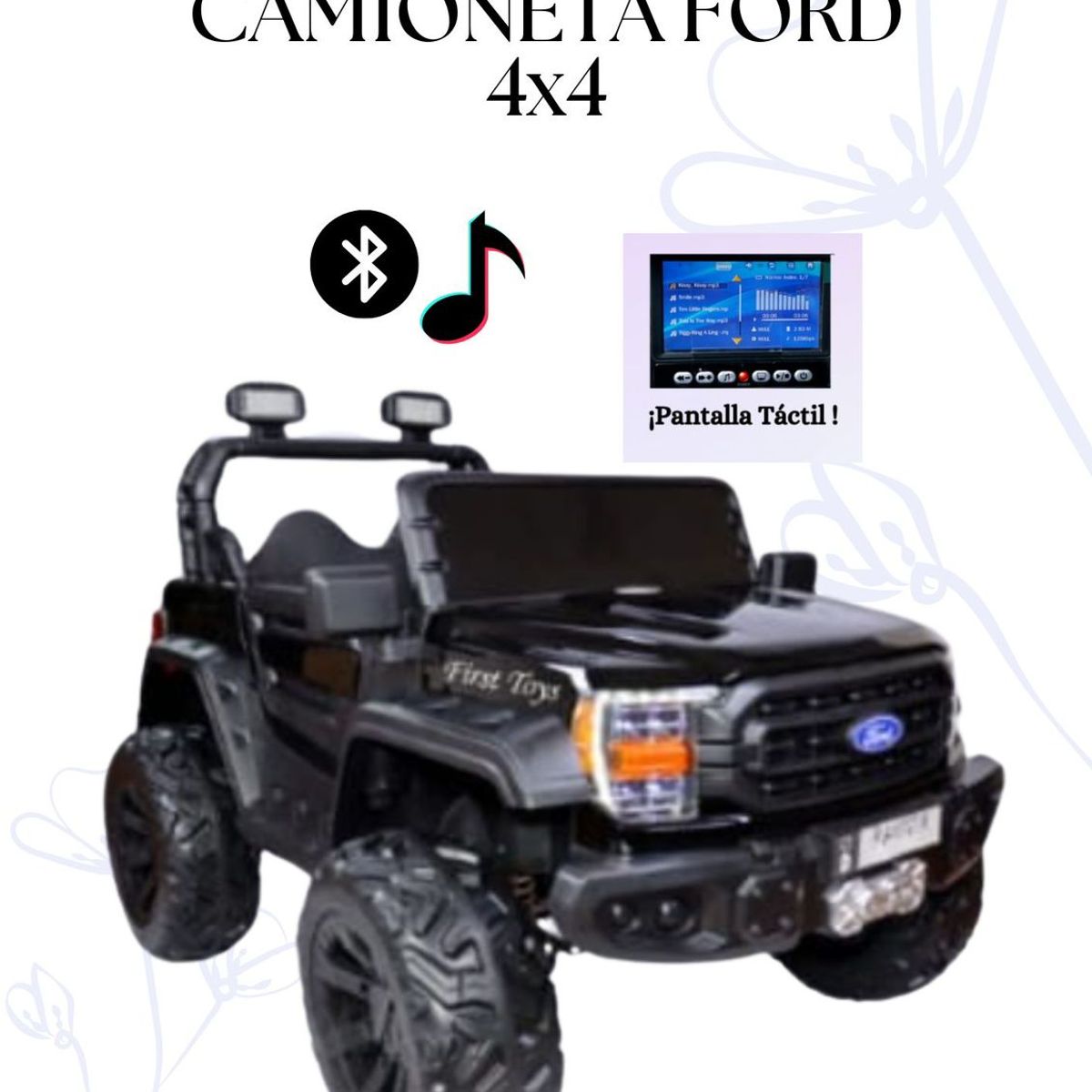 GENERICO - CAMIONETA A BATERÍA FORD 4X4 PARA NIÑOS - COLOR NEGRO