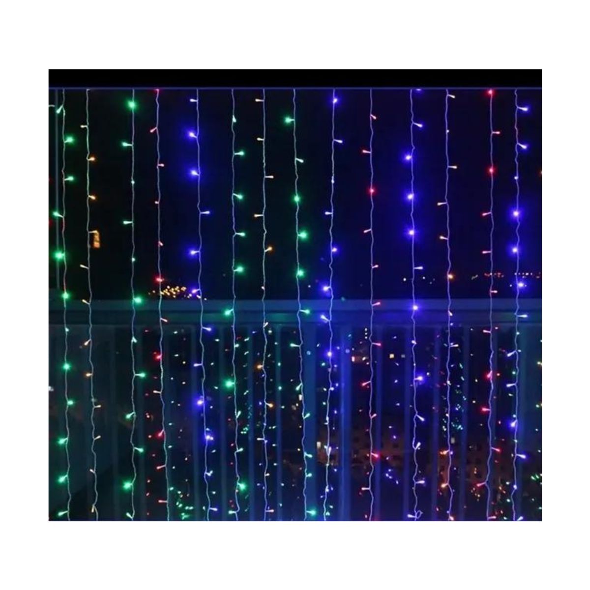 GENERICO - Cortina Luces de Navidad 200 Led 2x2m Multicolor Decoración Navideña y de fiestas