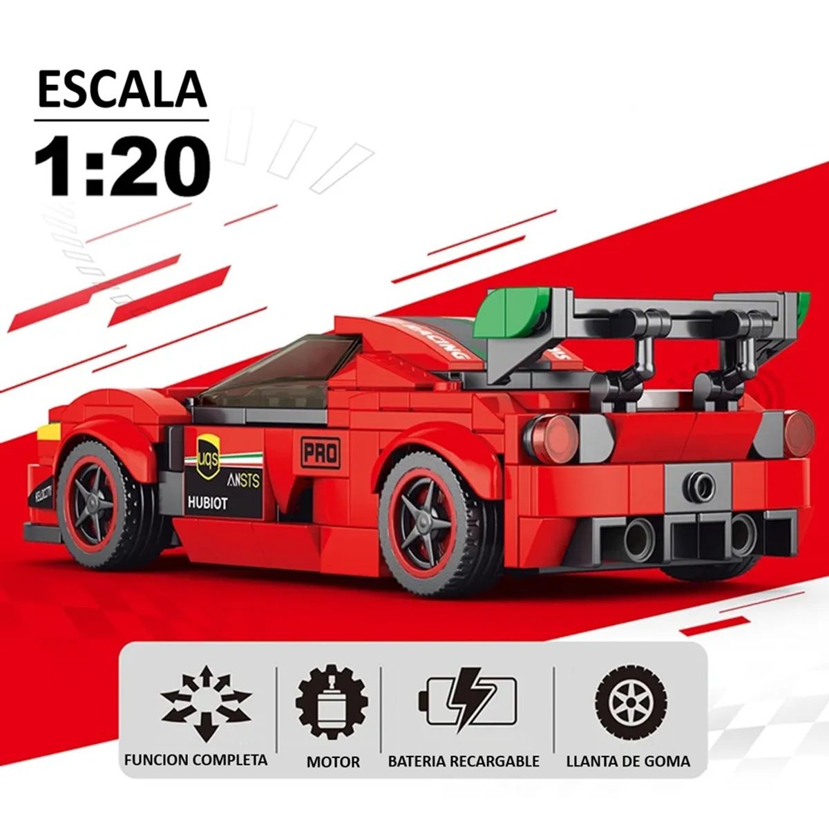 GENERICO - Bloques De Construcción Modelo Auto Deportivo a Control Remoto RC