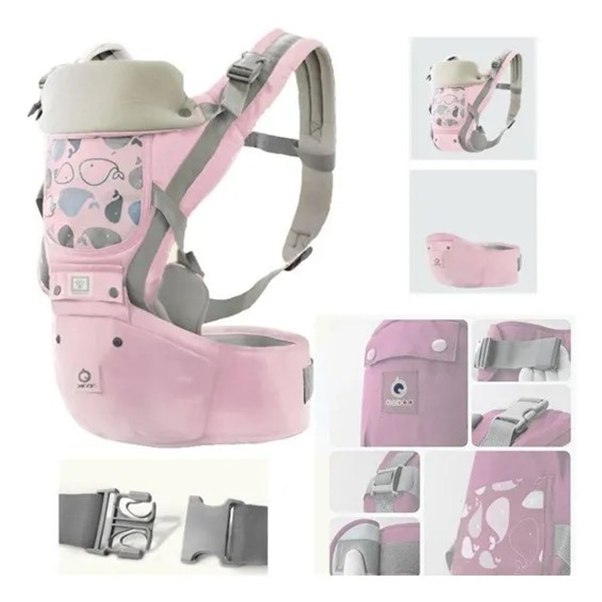 GENERICO - Canguro para Bebé Ballenita 3 en 1 Rosa