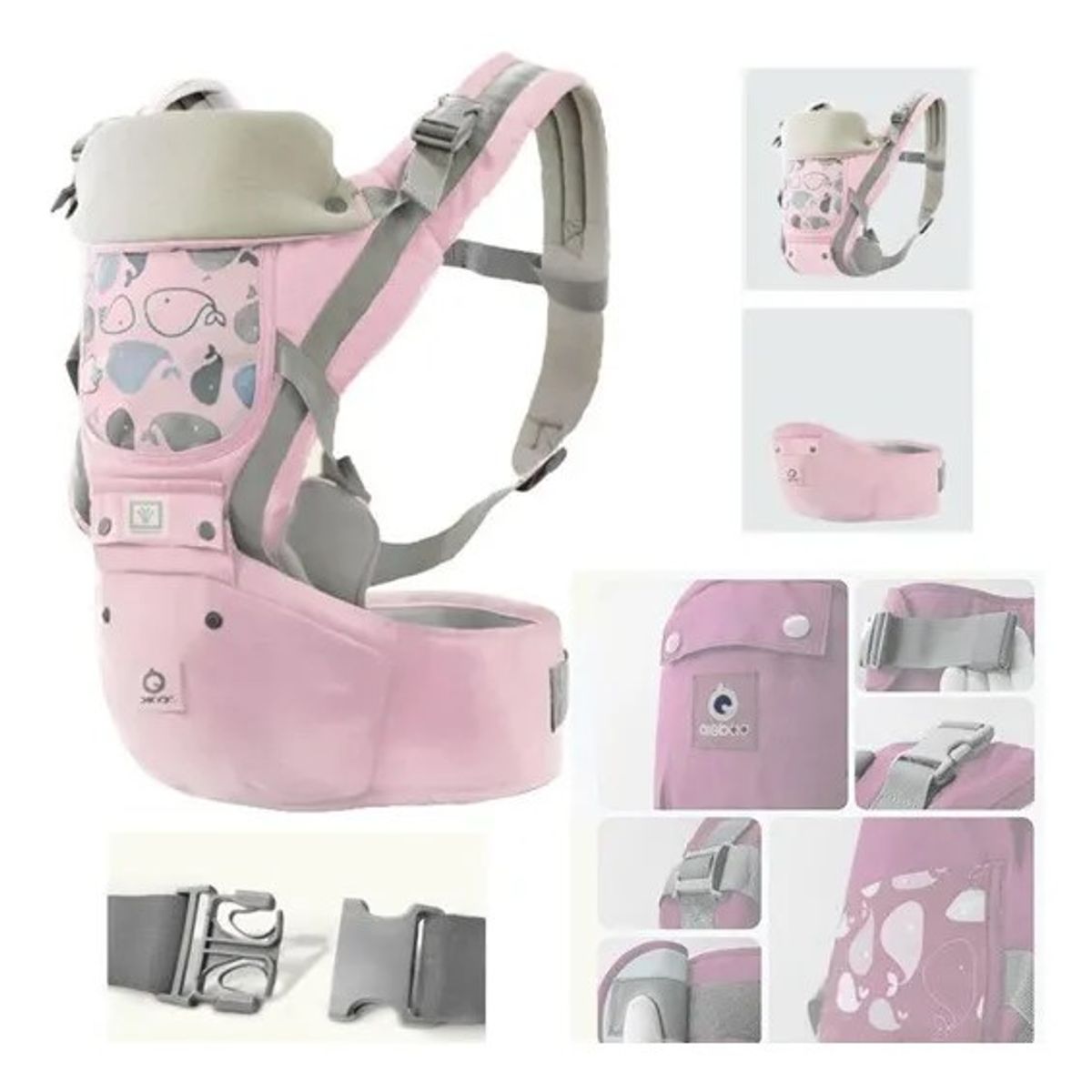 GENERICO - Canguro para Bebé Ballenita 3 en 1 Rosa