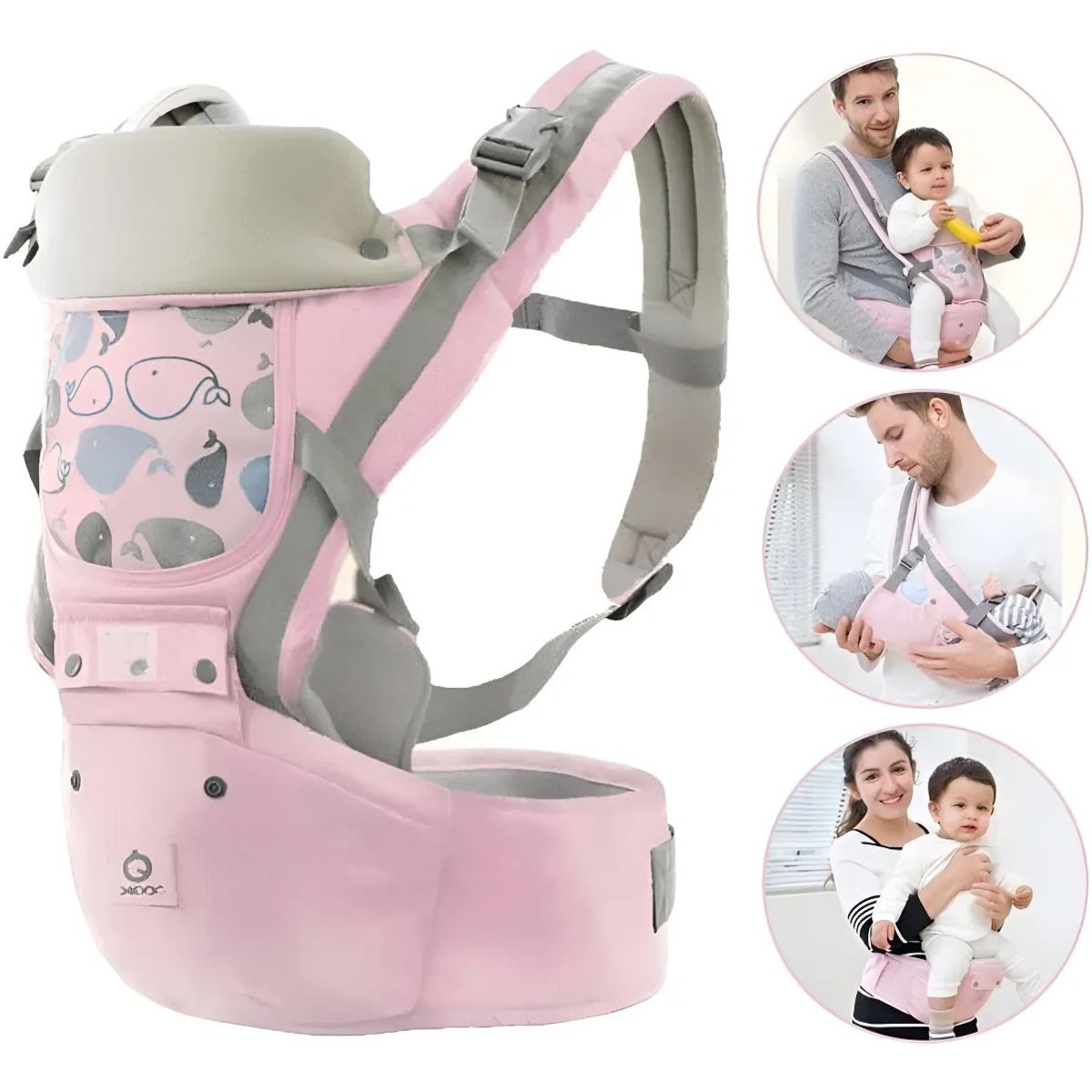 GENERICO - Canguro para Bebé Ballenita 3 en 1 Rosa