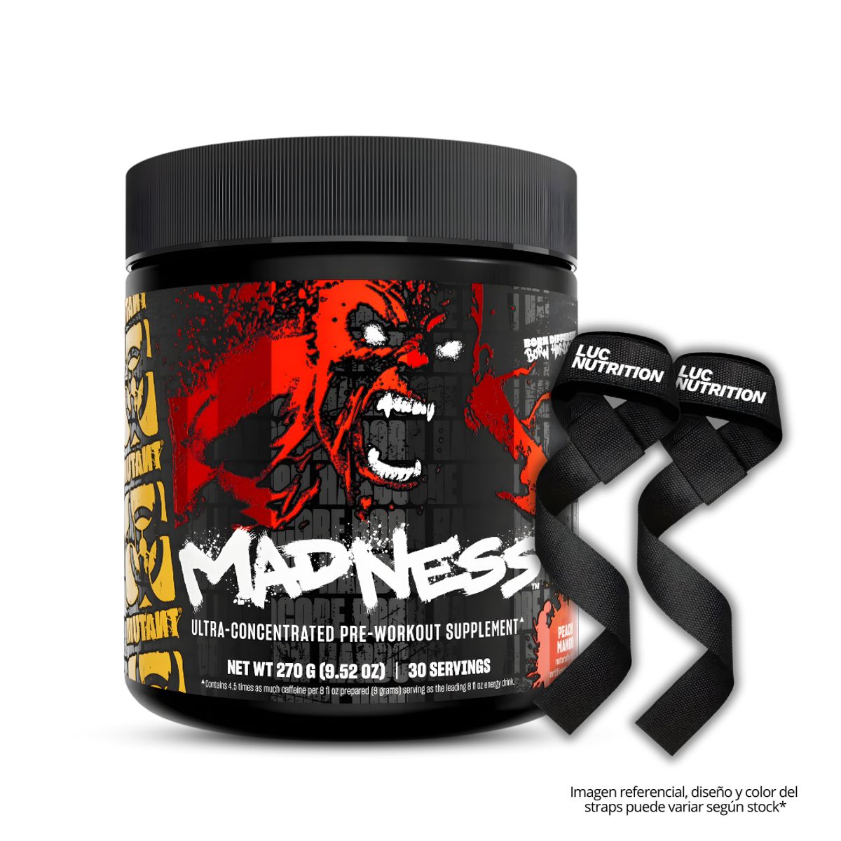 MUTANT - Madness 30 servicios Pre-entreno Mutant - Peach Mango + Straps