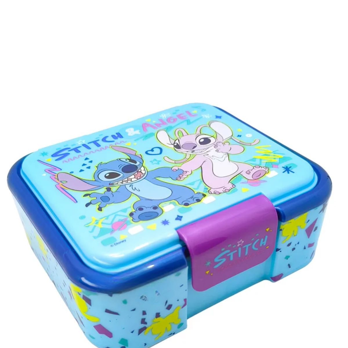 DISNEY PIXAR - LONCHERA RÍGIDA STOR STITCH & ANGEL CON 3 DIVISIONES STOR