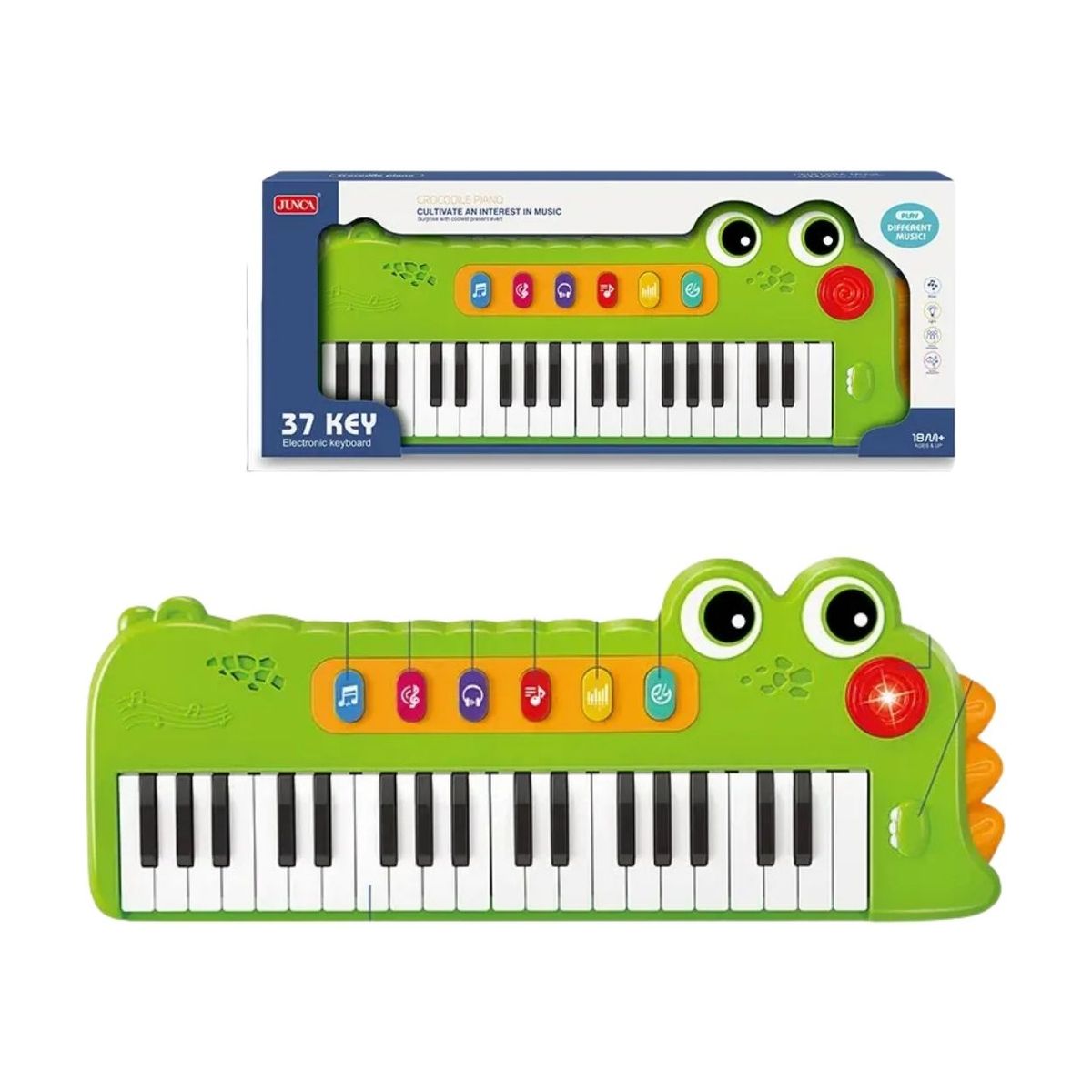 GENERICO - Piano Electrónico Infantil Grande con Diseño de Cocodrilo - 37 Teclas