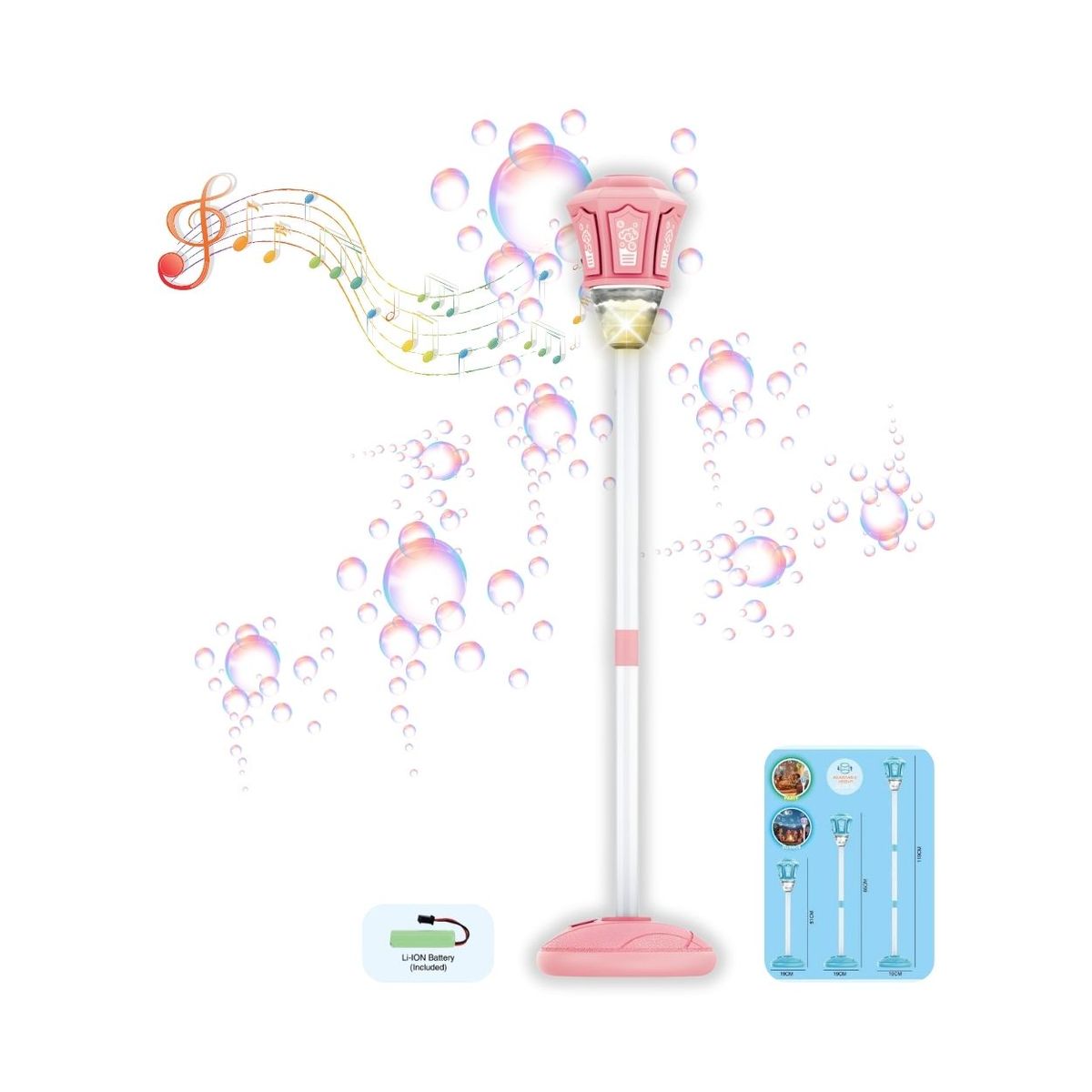 GENERICO - Juguete Interactivo Musical Antorcha Burbujero para Niños - Color Rosa