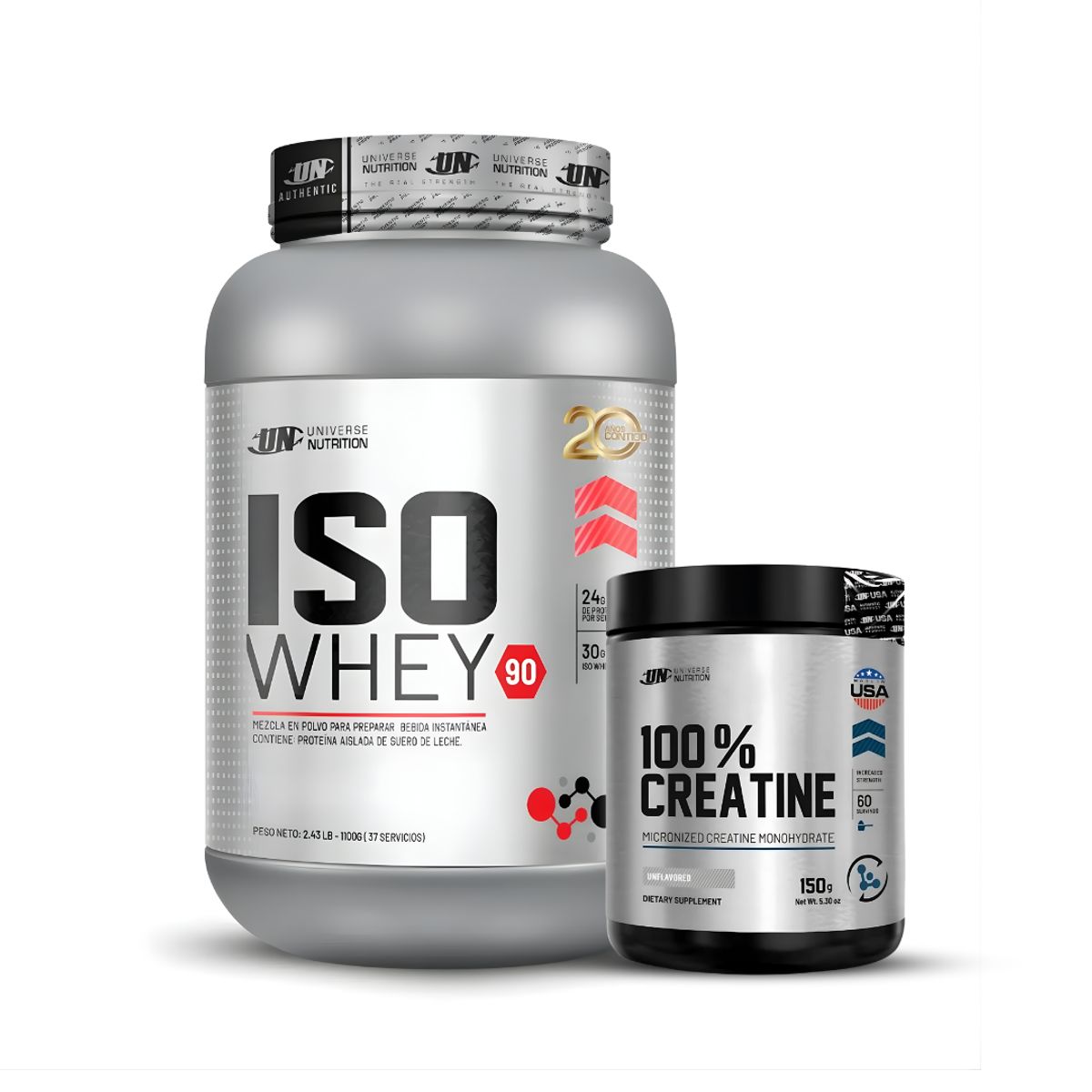 Universe Nutrition - Iso Whey 90 1.1 Kg Proteina Isolatada - Chocolate + Creatina Universe Nutrition 150 g