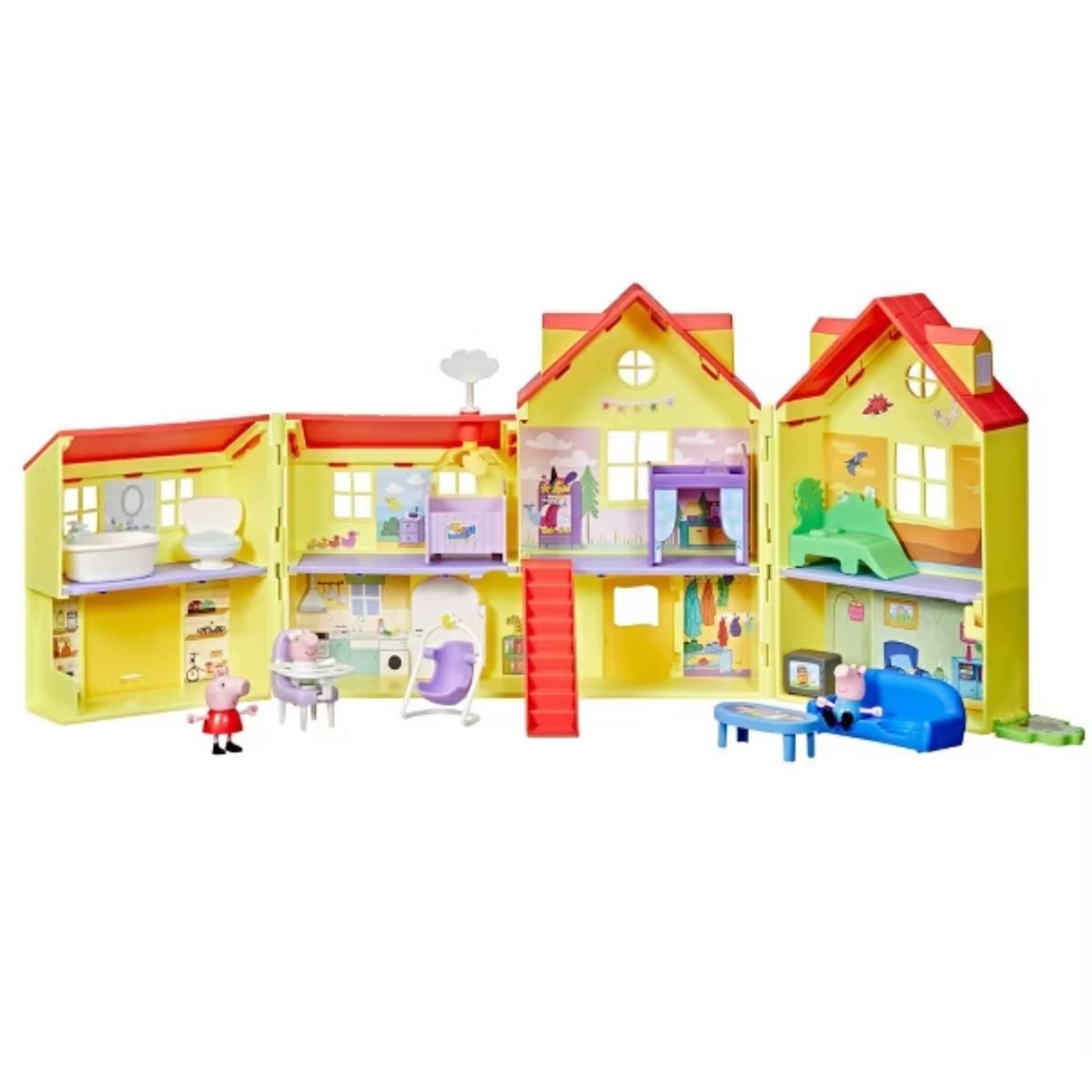 PEPPA PIG - Casa Grande de Peppa Pig con Evie la Hermanita Set de Juego Infantil