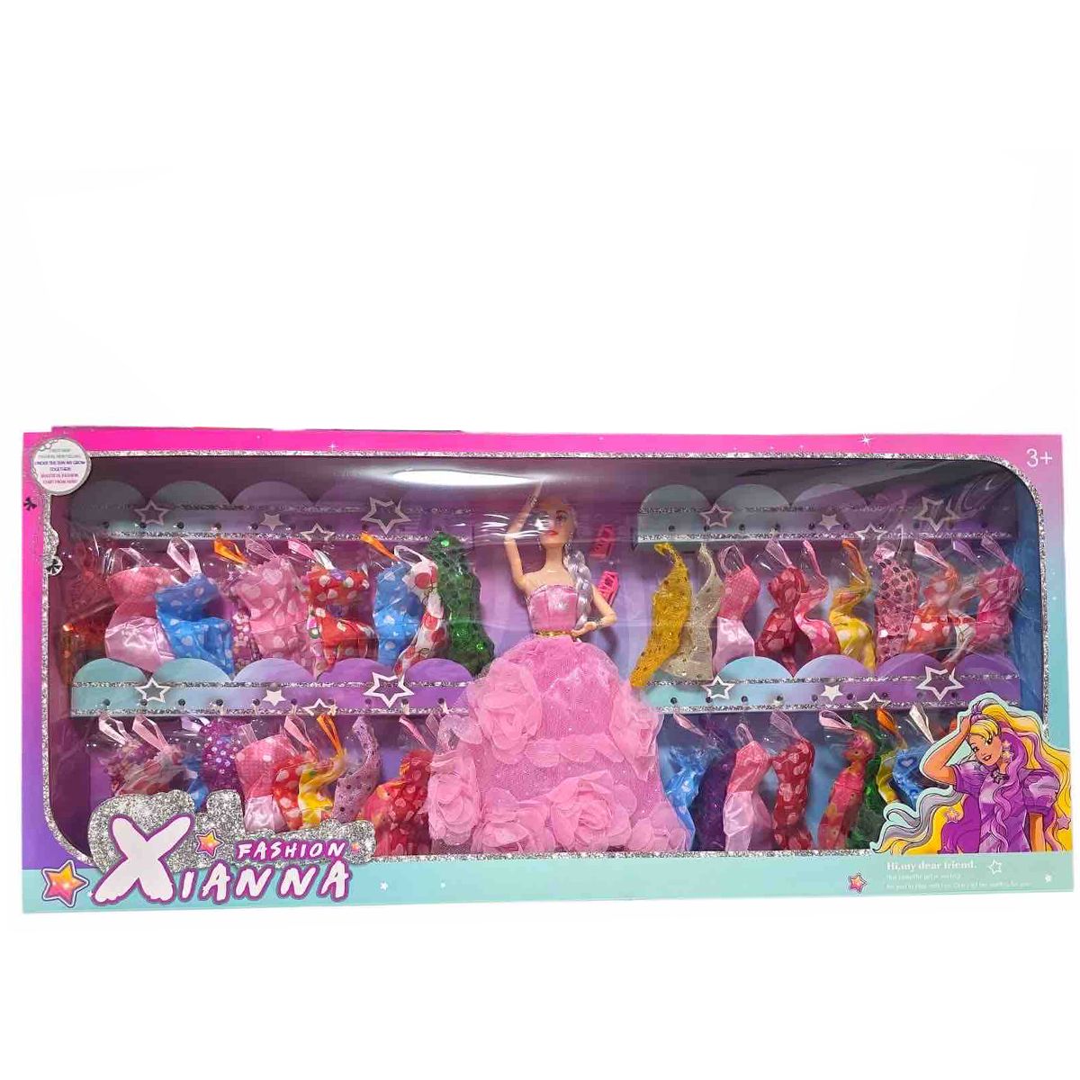 GENERICO - Muñeca Xianna Fashion con Set de Ropa Intercambiables