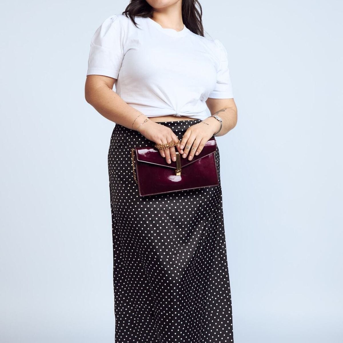 MISS LADY - Falda de Satin Lunares Mujer