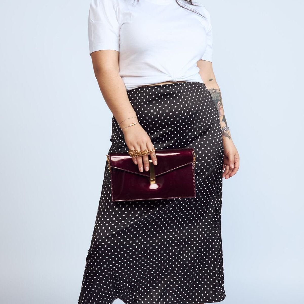 MISS LADY - Falda de Satin Lunares Mujer