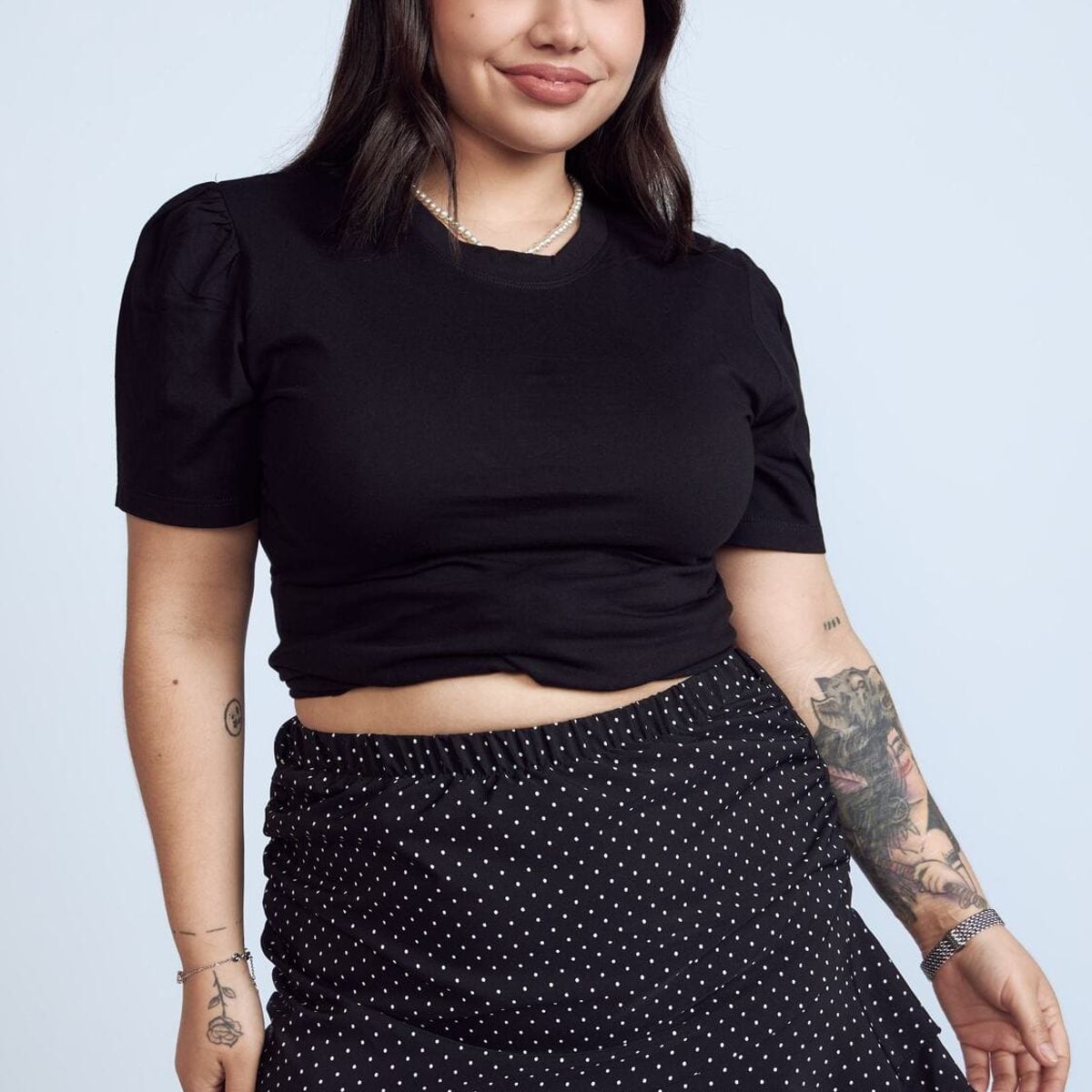 MISS LADY - Mini Falda con Bobos Mujer