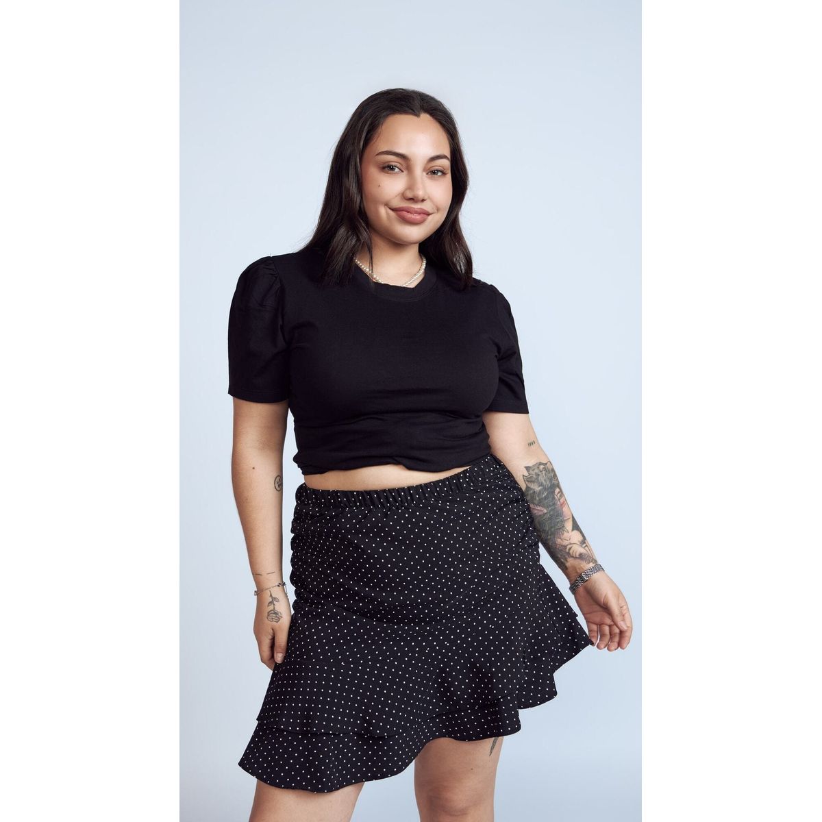 MISS LADY - Mini Falda con Bobos Mujer