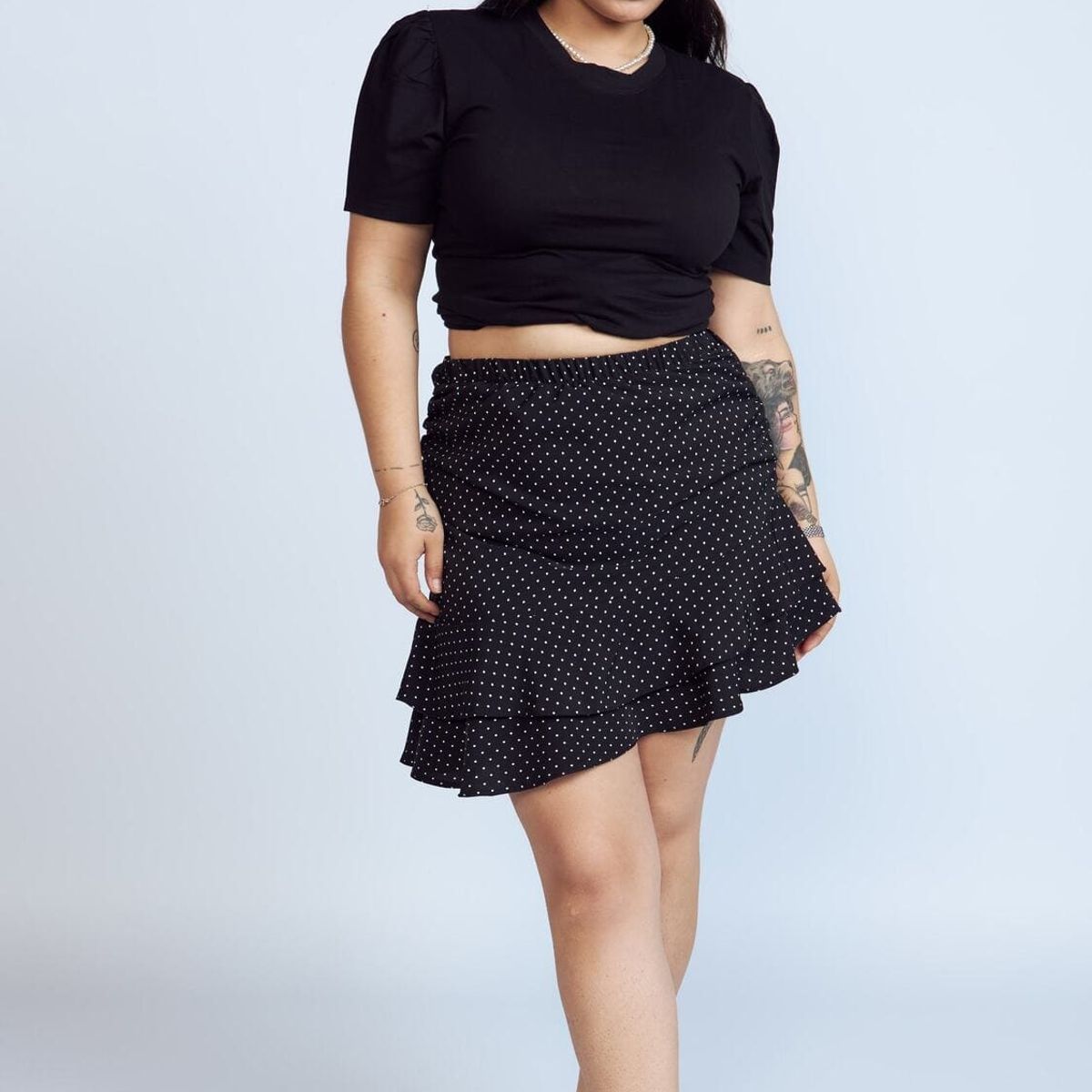 MISS LADY - Mini Falda con Bobos Mujer