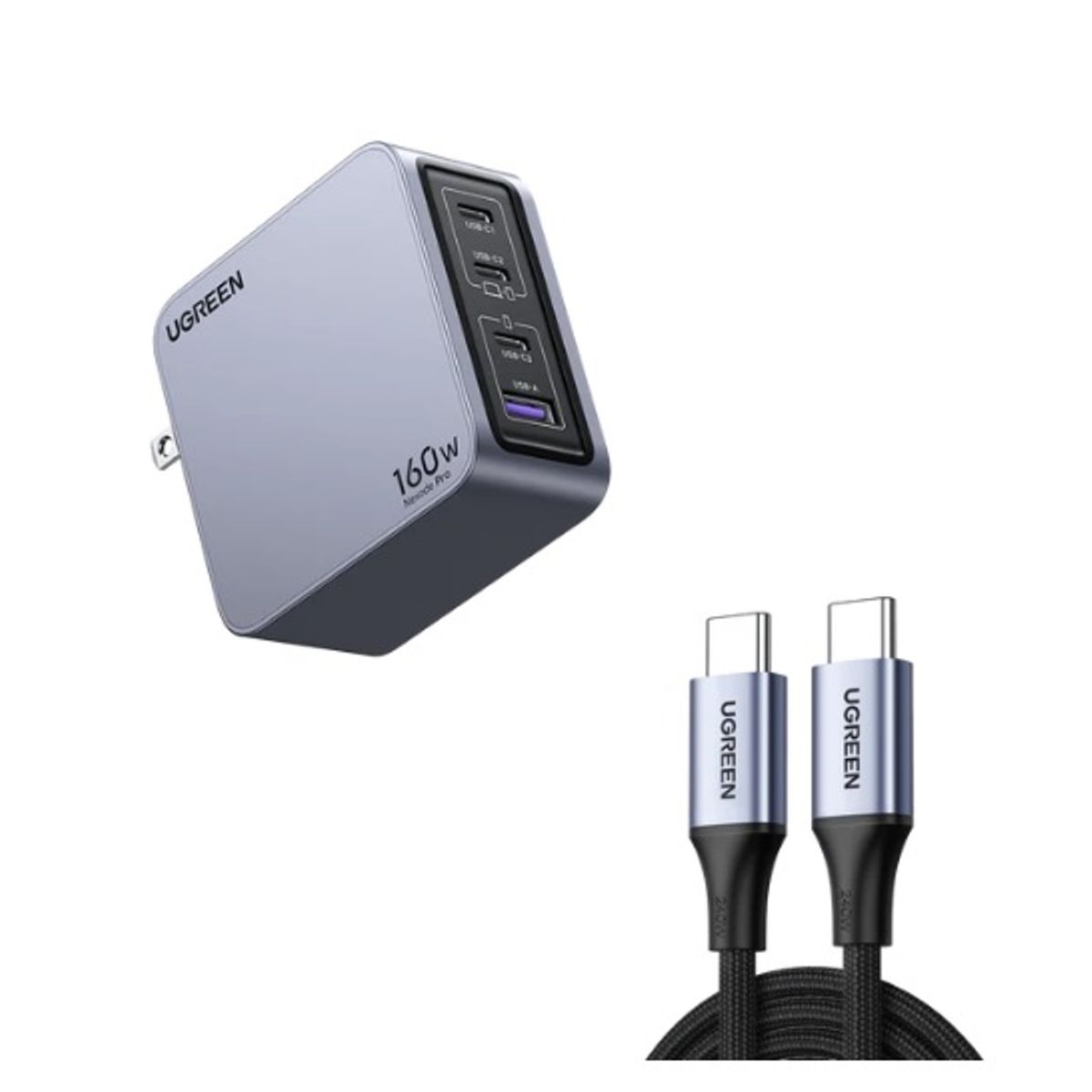 UGREEN - Cargador rápido  Nexode Pro de 160 W con 4 puertos GaN para iPhone