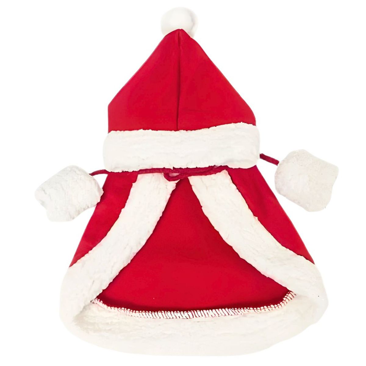 GENERICO - CAPA con Capucha y Lazo ajustable para Navidad para Mascotas Talla S