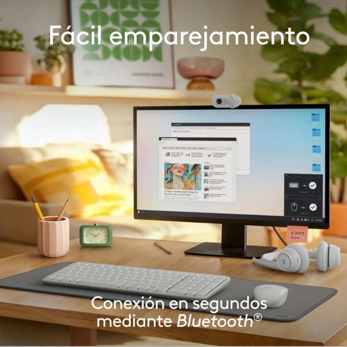 LOGITECH - Combo Logitech Teclado Bluetooth K250 Mouse M196 Pad mouse Blanco