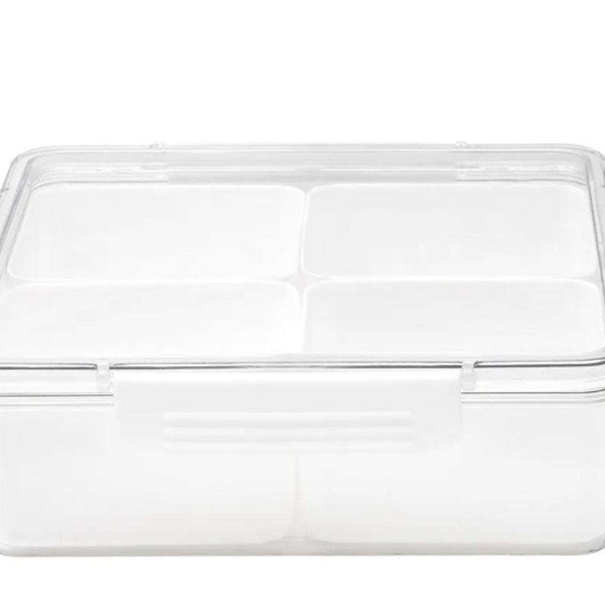 GENERICO - Bandeja 4 Divisiones Cuadrada con Tapa Plástico 750 ml