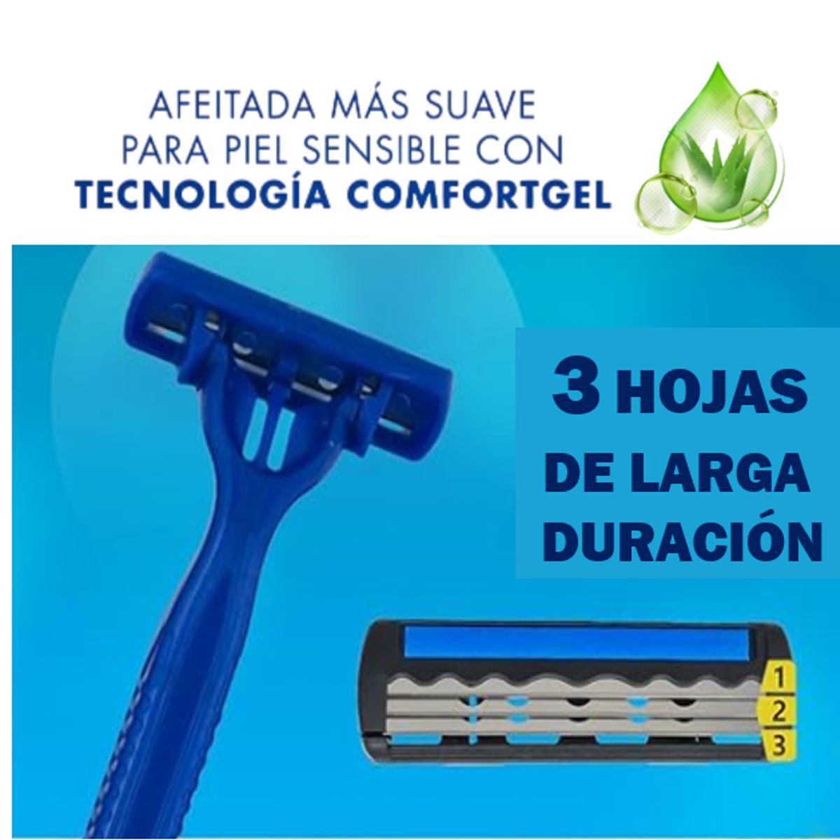 GENERICO - Máquina de Afeitar Wetell Prestobarba Triple hoja Extra Suave Empaque 5 Und