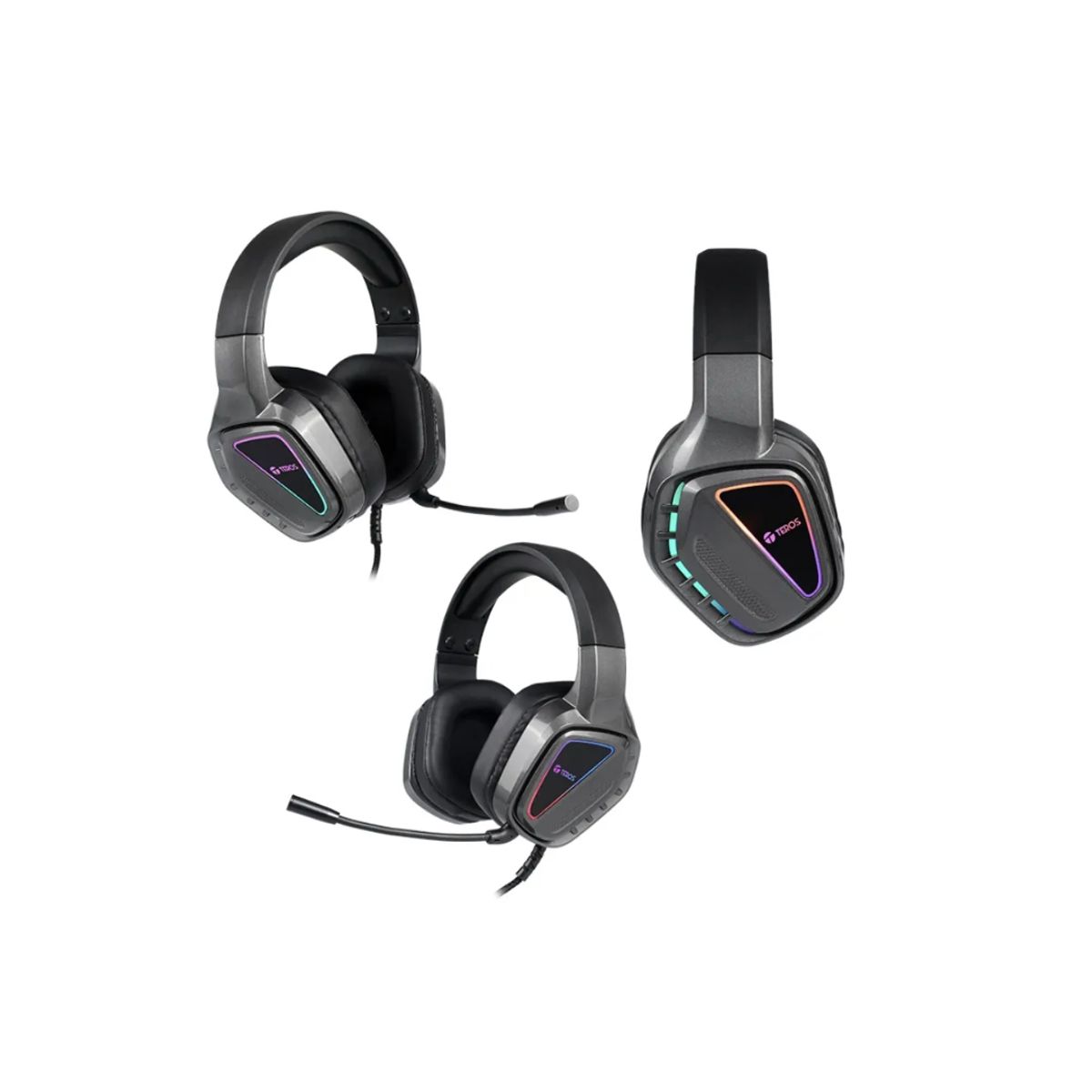 TEROS - AUDIFONOS CON MICRÓFONO TEROS TE-8171N ESTÉREO JACK 3 5 MM USB RGB