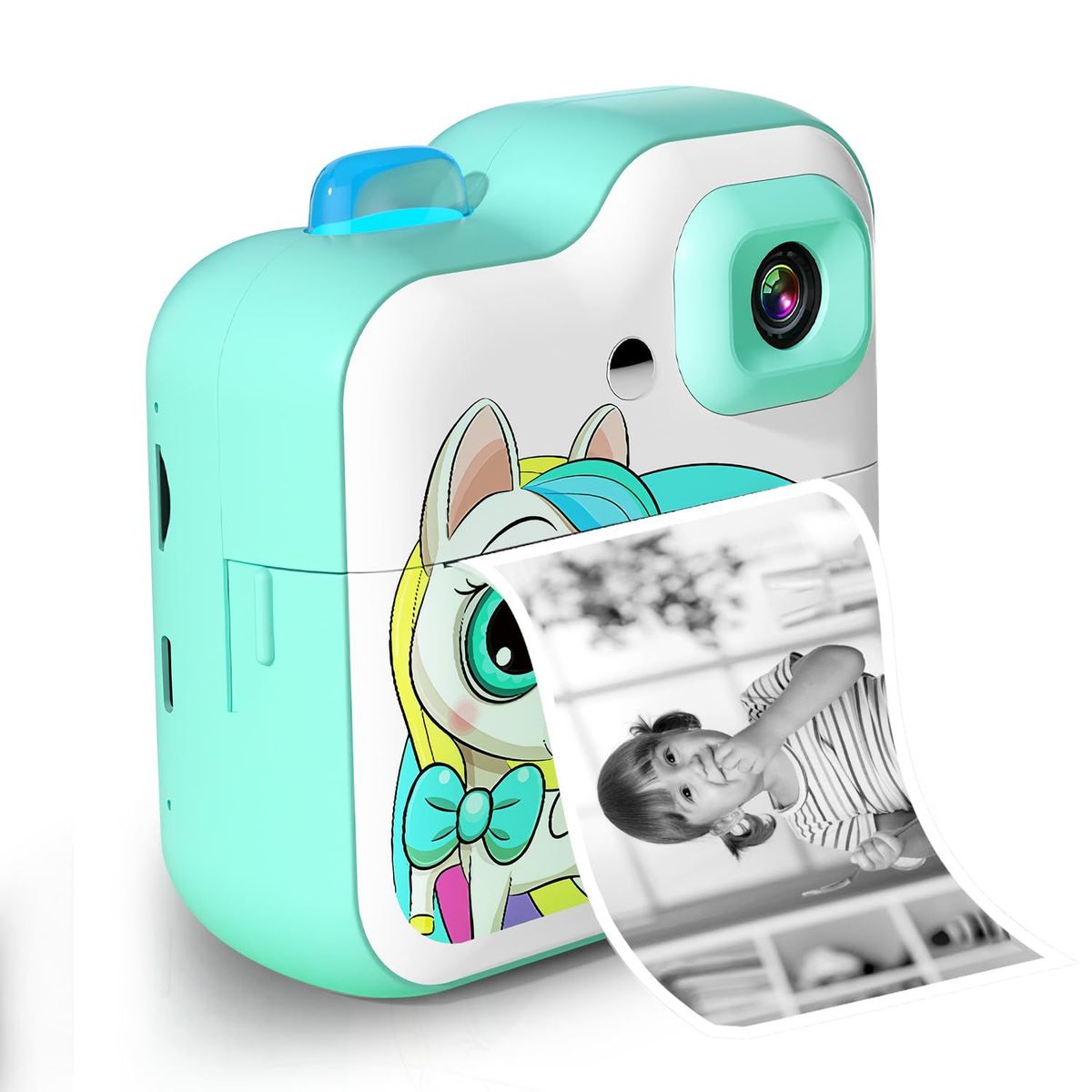 GENERICO - Cámara Instantánea 1080p Niños con Impresora Integrada Filtros Juegos y Batería USB