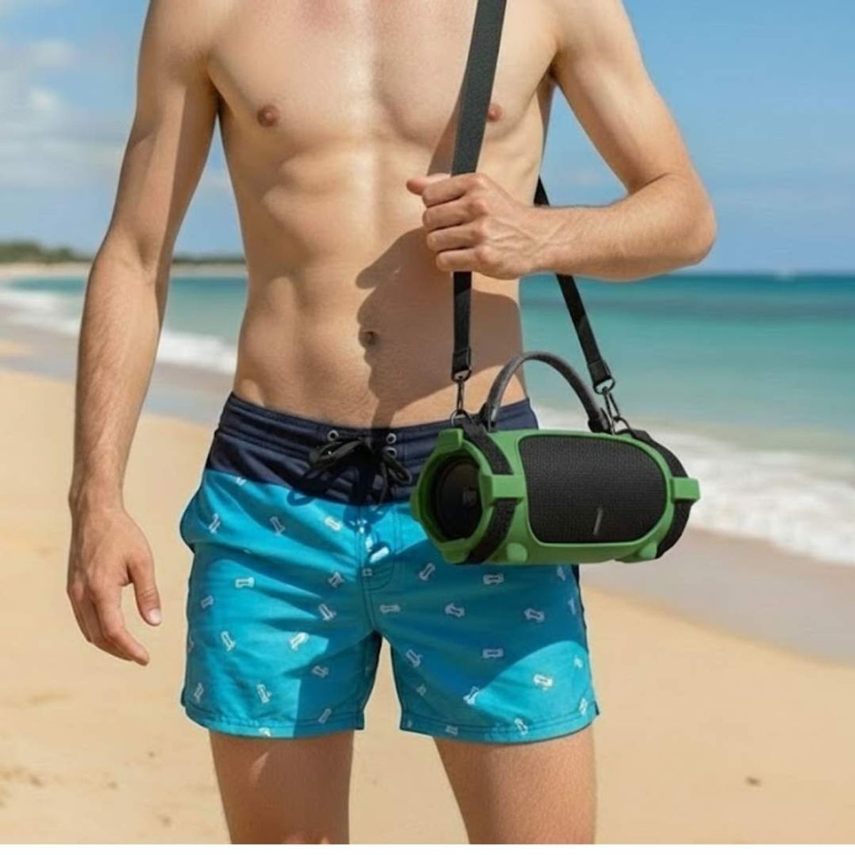 GENERICO - FUNDA PROTECTORA DE SILICONA PARA JBL CHARGE 6 - HOLDER -VERDE