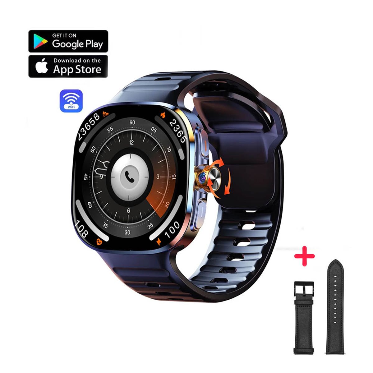 OEM - Smartwatch M99 Android Play Store Amoled Negro Correa Gratis