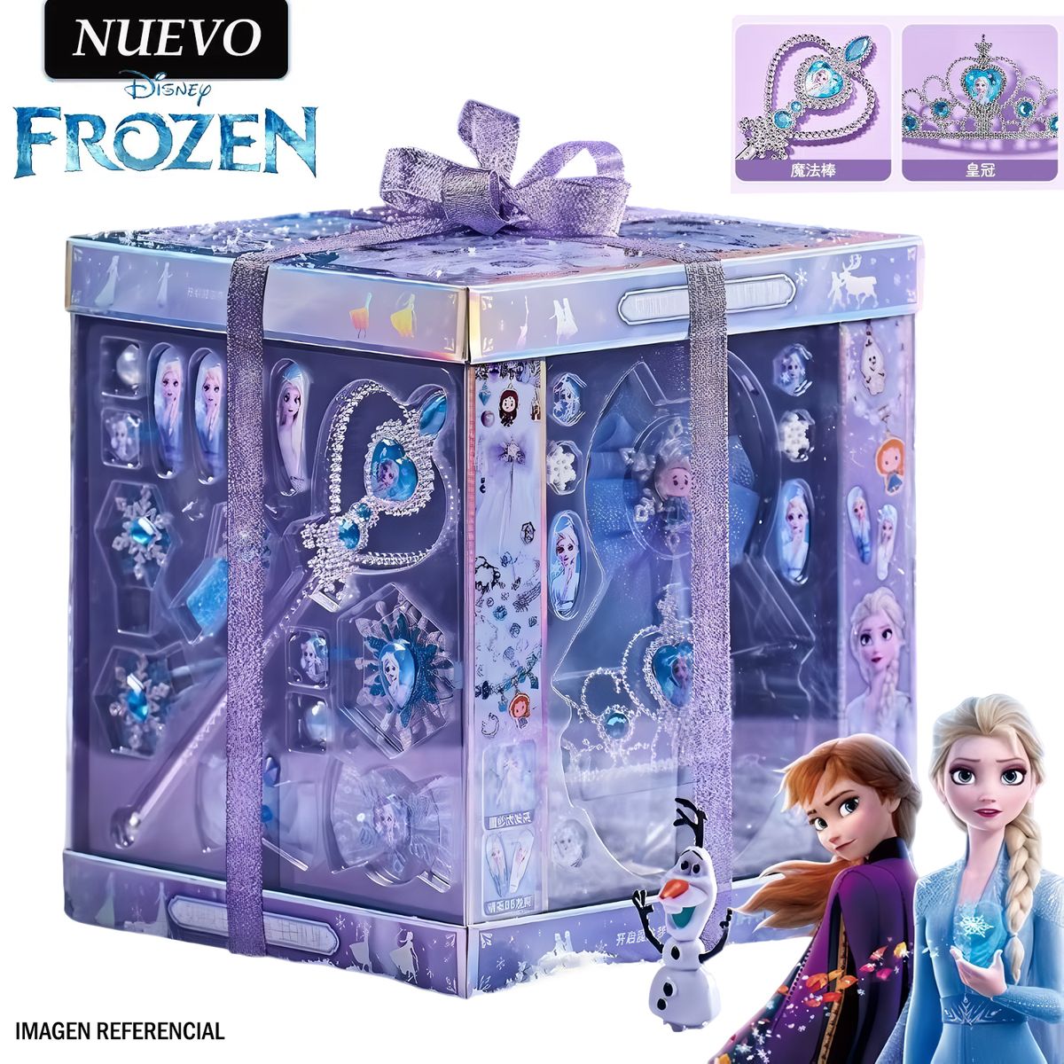 FROZEN - Juguete Set de Joyas y Cuentas de Frozen con Varita y Corona