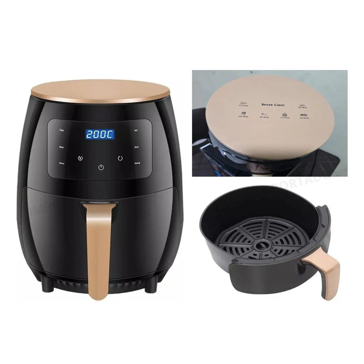 GENERICO - Freidora de Aire 6 Litros 2400 Watts Digital Extra Grande