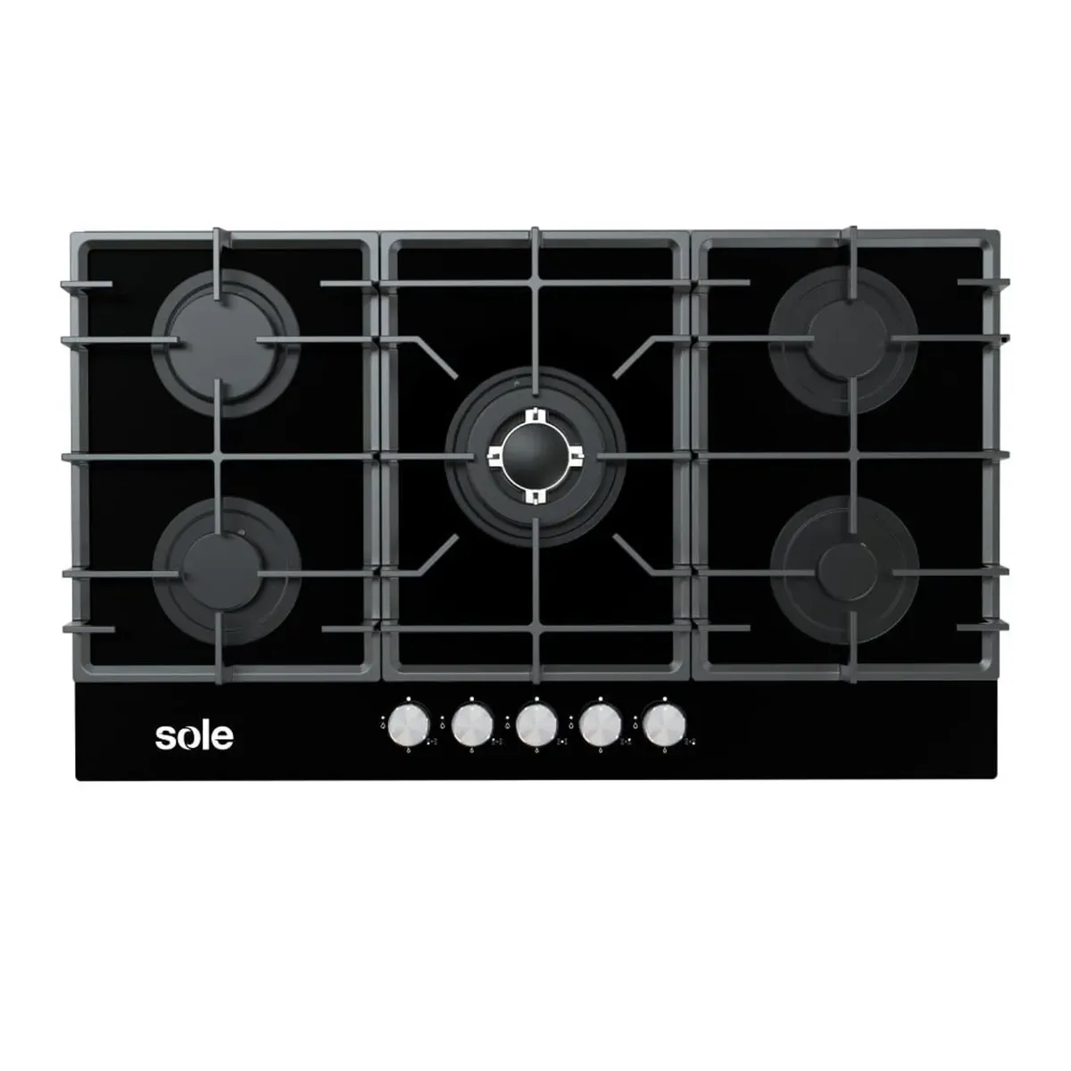 SOLE - Cocina Empotrable Sole 5 Hornillas 86cm SOLCO046V2 - Negro