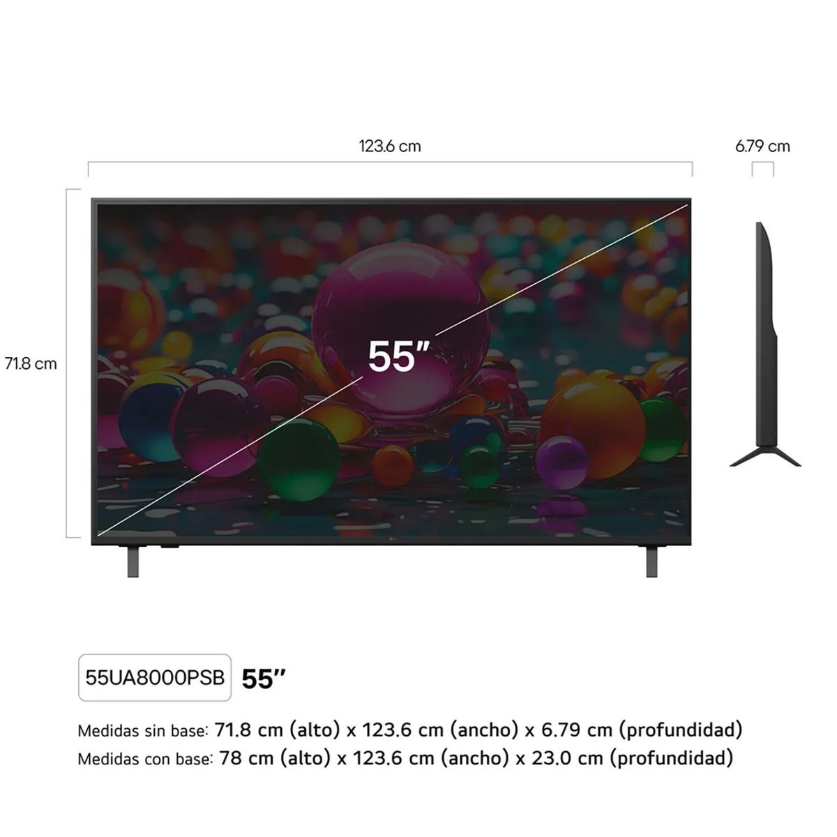 LG - TELEVISOR 55" LG UHD 4K THINQ AI 55UA8000PSB SMART TV  (2025)