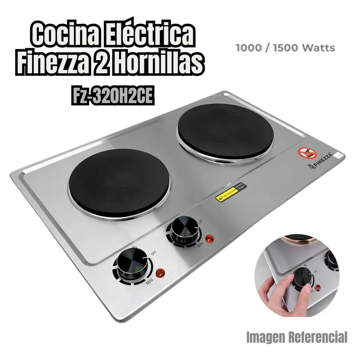 FINEZZA - Cocina Eléctrica Finezza de 2 Hornillas FZ-320H2CE