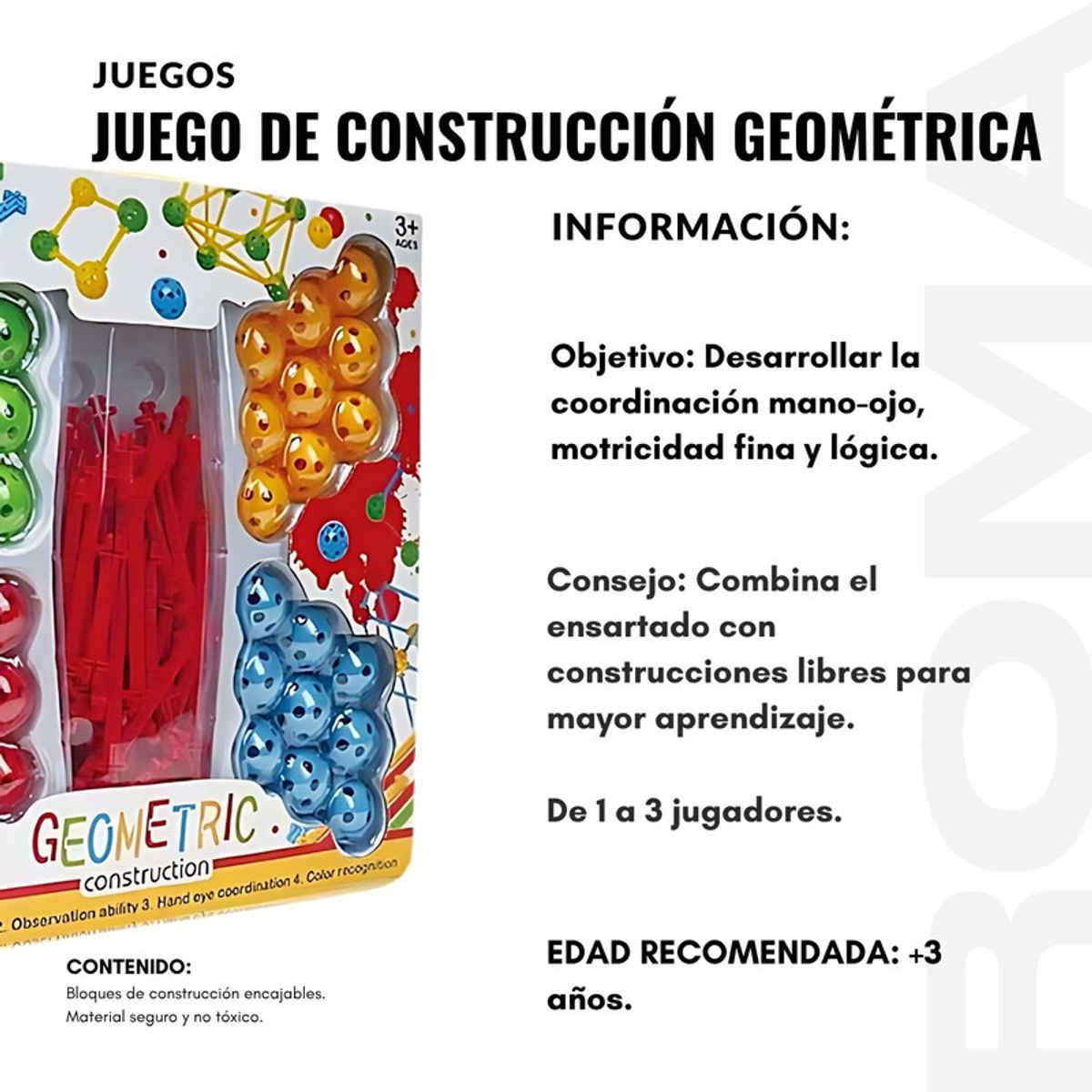 GENERICO - JUEGO DE CONSTRUCCIÓN GEOMÉTRICA JUEGO DIDÁCTICO