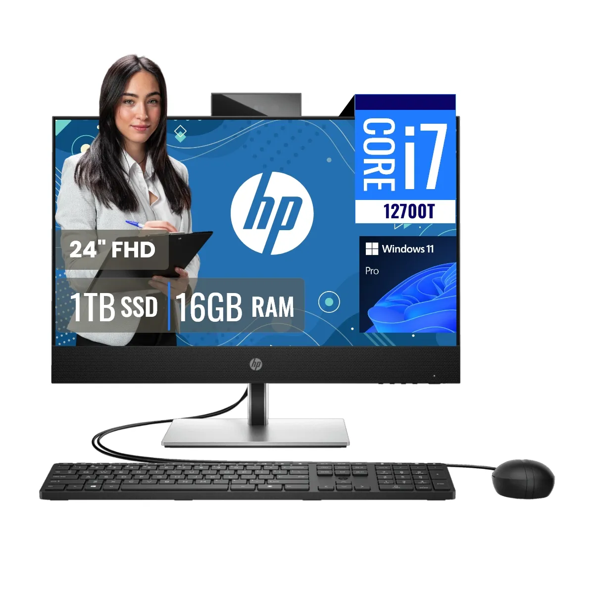 HP - All In One HP ProOne 440 G9 Intel Core i7 12700T 16GB 1TB SSD M2 24" FHD Windows 11 Pro