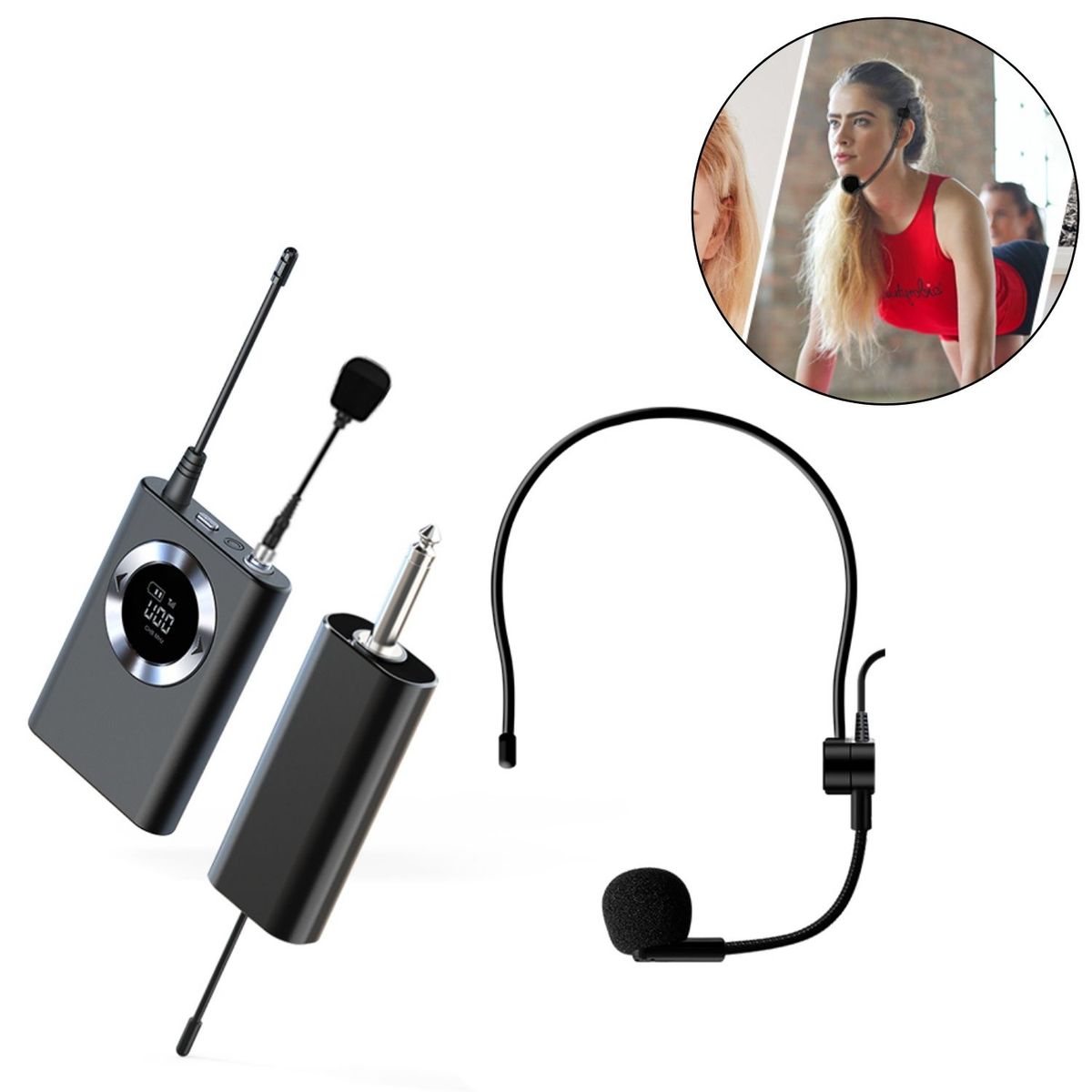 GENERICO - Micrófono inalámbrico multifunción U80 UHF para reuniones de enseñanza