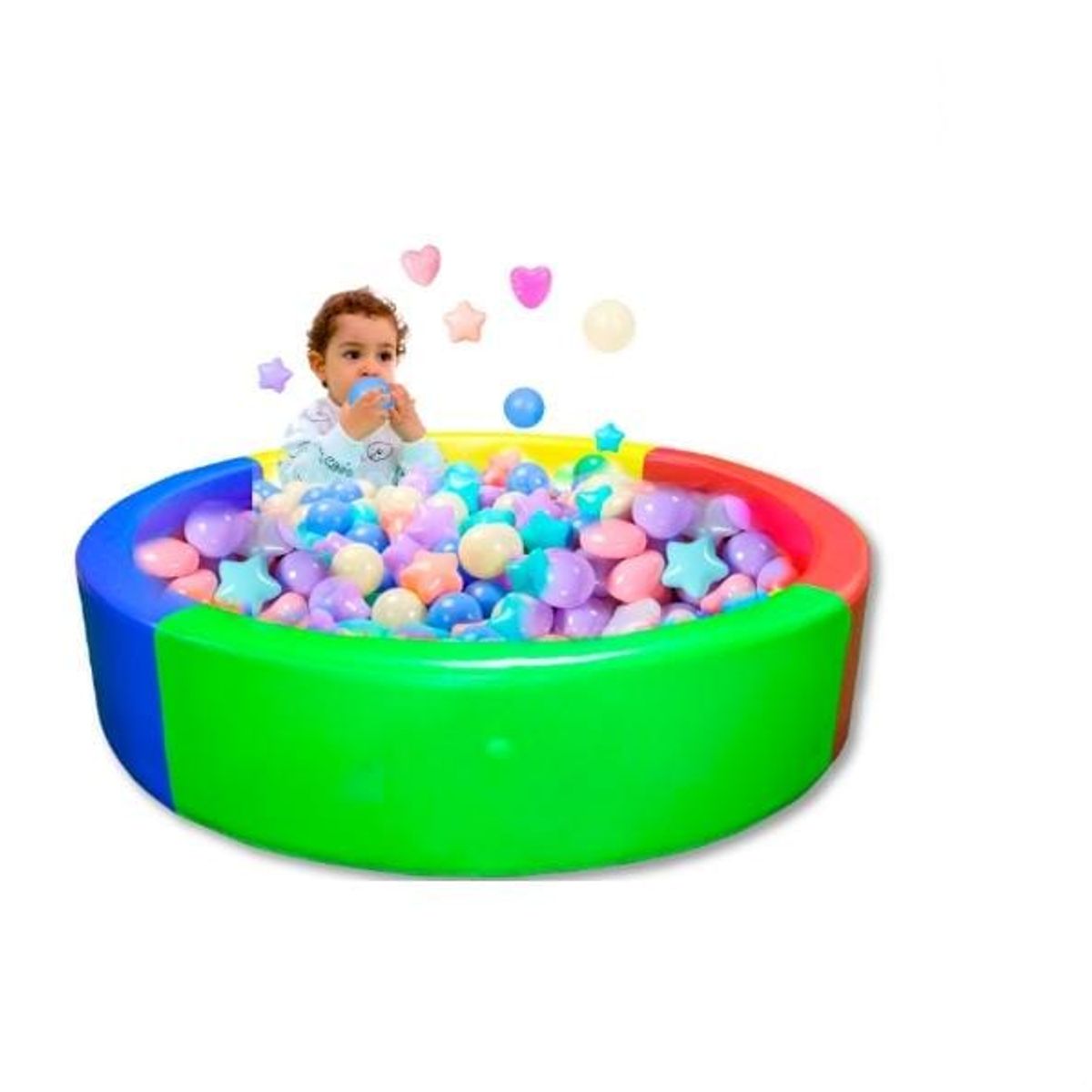 GENERICO - Set de 100 Pelotas para Piscina Multicolor CORAZON ESTRELLA ESFERA