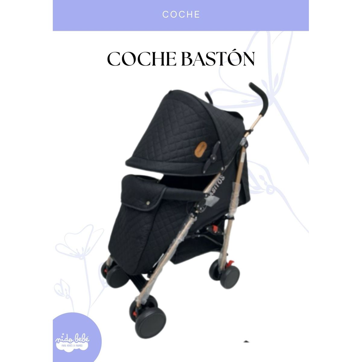 GENERICO - Coche baston de bebé - color negro